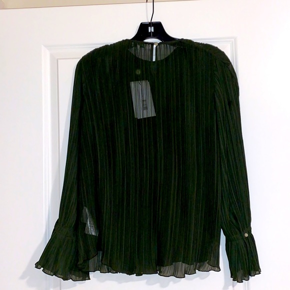Kenzo Green Pleated Blouse – Size 34 / Small – New with Tags - Picture 5 of 7